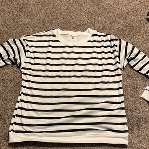 Striped Black and White Long Sleeve Shirt